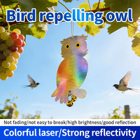 Répulsif d'oiseaux réaliste pour extérieur : Chasse-oiseaux en plastique en forme de hibou, réfléchissant, pour jardin et cour