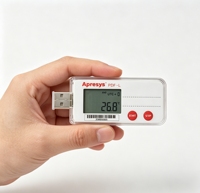 Registrador de Datos de Temperatura Médica Desechable de ABS para Transporte de Vacunas, Disponible con Servicio OEM Personalizado, Pantalla LCD y Puerto USB
