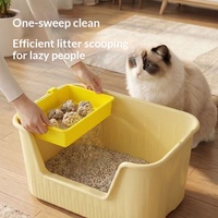 Grande pelle à litière pour chat en acier inoxydable à mailles fines avec support de suspension 2-en-1 et filtre rapide pour un nettoyage facile