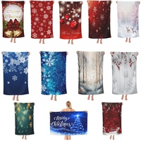 Christmas Theme Microfiber Beach Towel Quick Dry Luxury Hotel Quality with Red Snowflake Modern Style Soft Absorbent Suede