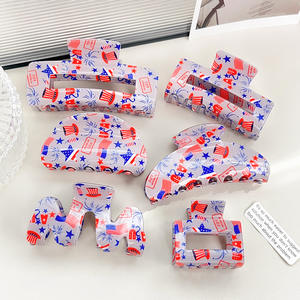 กิ๊บติดผมทรงอเมริกันแบบใหม่ ดีไซน์ดาวเรขาคณิต ครึ่งวงกลม สี่เหลี่ยม โปร่ง กิ๊บหนีบผมสำหรับงานปาร์ตี้ รูปทรงฉลาม - Product Image 1