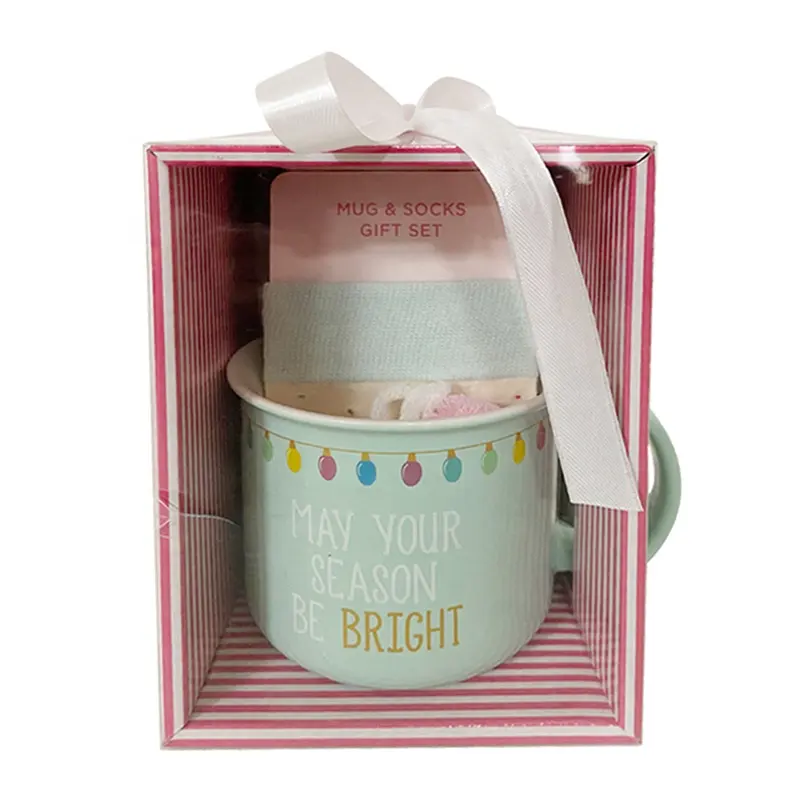 Amazon sıcak satış özel doğum günü düğün hediye kadınlar kızlar için yaratıcı hediye seti ile kupa için çorap