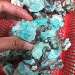 الجملة الطبيعي منحوتة الخام الأحجار الكريمة الأخضر بلورات حجارة الشفاء امازونيتي الخام بلورات الحجارة - Product Image 6