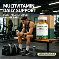 Comprimés multivitaminés pour adultes avec multi-minéraux, complément alimentaire naturel favorisant le bien-être quotidien, 1g/comprimé