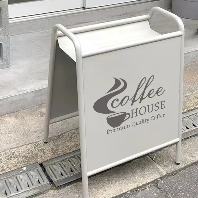 גופי חנות קמעונאית יוקרה מתלי מתכת תצוגת בית קפה רצפתי לתצוגה חיצונית מקורה