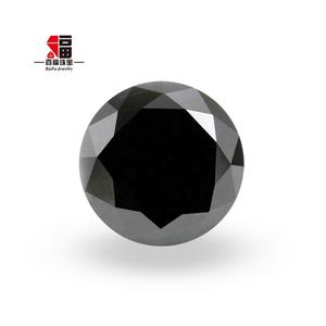 Baifu Jewelry ราคาส่ง เพชร <span class=keywords><strong>moissanite</strong></span> สีดําทรงกลมหลวม - Product Image 1