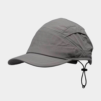 Casquettes de camping 5 panneaux personnalisables, ajustables, unies, en nylon imperméable et à séchage rapide, de haute qualité
