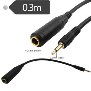 Drop Shipping Câble d'extension audio 6.35mm femelle vers 3.5mm mono mâle Jack Stereo <span class=keywords><strong>HiFi</strong></span> Mic - Product Image 6