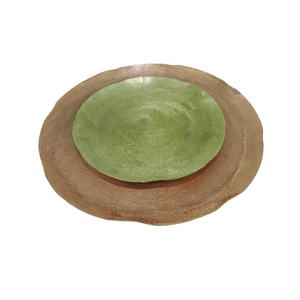 Juego de 2 bandejas de visón de aluminio | Bandejas de servicio de color dorado y cobre de forma redonda Serveware decorativo elegante y duradero - Product Image 2