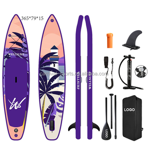 Planche de surf gonflable double couche personnalisée en fibre de carbone de 11 pieds, texture carbone, orange, fabrication Weihai - Product Image 2