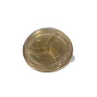 JS-S013A Petit récipient en plastique doré pour fruits mélangés, noix, raisins secs, boîte d'emballage en plastique à 3 compartiments avec couvercle transparent divisé