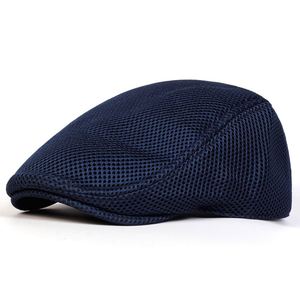 Men's Mesh Flat Summer Breathable Newsboy Hats Cap Irish Cabbie Driving Hat Full Head Wrap Adjustable <b>Beret</b> Gifts - Product Image 3