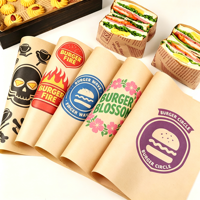 Kertas Roti Anti Minyak Putih Food Grade 40gsm dengan Logo Custom untuk Pembungkus Makanan Cepat Saji