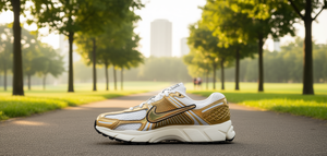 รองเท้าวิ่งสำหรับผู้หญิงรุ่น Air Zoom Vomero 5 สีทองเมทัลลิก วัสดุส่วนบนเป็นผ้าสังเคราะห์ ซับในเป็นผ้าตาข่าย พื้นรองเท้าด้านนอกเป็นยาง พื้นรองเท้าชั้นกลางเป็น EVA - Product Image 2
