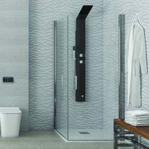 Kamalu KS2800 Moderna Cabina Doccia 90x80 con Due Porte a Battente Senza Telaio in Alluminio Piatto Rettangolare Vetro Temperato 8mm 6mm - Product Image 2