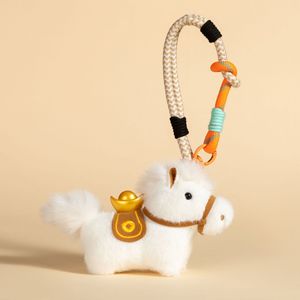 Porte-clés porte-bonheur du Nouvel An Chinois 2026, Pendentif poney Fungchui avec cordon, Jouet en peluche mignon, Breloque de sac, Accessoires - Product Image 6