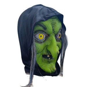 Máscara de Bruja Verde, Talla Única, Accesorio de Disfraz de Halloween, Diseño Geométrico de Dibujos Animados - Product Image 5