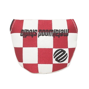 Housse de tête de club de golf en cuir PU personnalisé, métal et bois, pour driver, putter, mallet, sports de plein air, broderie à carreaux, logo OEM, housse de club de golf - Product Image 1
