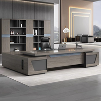 Table de bureau haut de gamme, bureau moderne pour cadre, bureau de direction, bureau de luxe noir