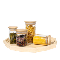 Offre Spéciale bocal de stockage en verre avec logo personnalisé bocal à épices en verre borosilicaté contenants pour le stockage des aliments bocal avec couvercle en bambou ensemble