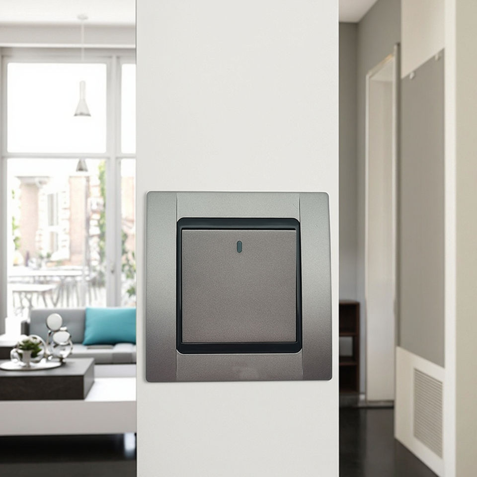 VNX Professional Manufacture Beautiful Design Silver Home Factory Kenya Wall Switches 1 Gang 1 Way 2 Way