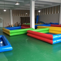 Aufblasbarer Kindergarten-Schwimmbecken-Sandwasser-Spieltisch aus 0,6 mm PVC, rechteckiges Design, langlebig, UV-beständig, für Outdoor-Aktivitäten