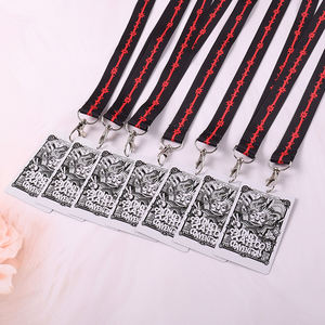 توريد المصنع شعار مخصص البوليستر الرجعية نزه مخطط حجب اللون الحبل مع بطاقة مرور لشارة المعرض التجاري - Product Image 5