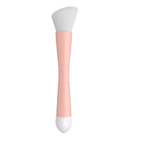 Ensemble de maquillage de voyage personnalisable 4 en 1 en aluminium avec embout en aluminium, éponge, fard à paupières, crayon à sourcils, blush, poudre de mélange (double embout modulable)