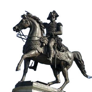 Guerrier en métal et cheval <span class=keywords><strong>de</strong></span> course sculpture <span class=keywords><strong>de</strong></span> <span class=keywords><strong>guerre</strong></span> <span class=keywords><strong>napoléon</strong></span> sur cheval sautant statue en bronze - Product Image 1