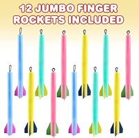Jumbo EVA Foam Finger Rockets Jouet volant éducatif avec lanceur de fusées facile pour les enfants de 2 à 4 ans et de 5 à 7 ans
