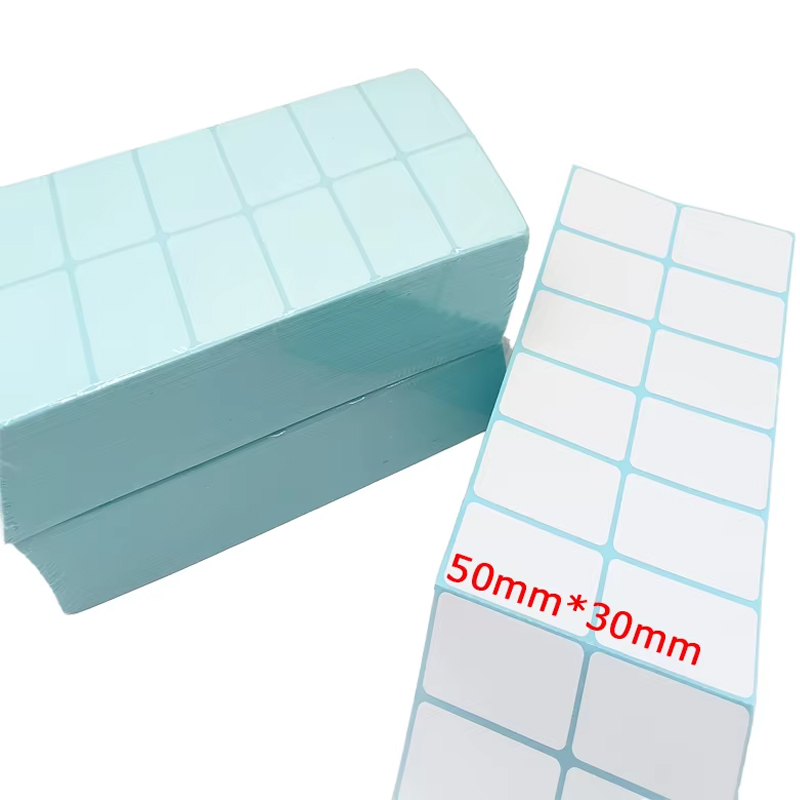High Quality White 50*30 Thermal Roll Paper Label Adhesive Sticker for Supermarket Use High Adhesion Waterproof Custom Packaging