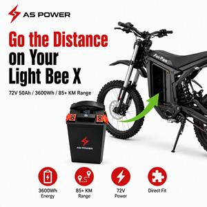 Baterai Kustom untuk Sur-Ron Light Bee X 72V 50Ah 3600Wh Paket Baterai Lithium Jangkauan Jauh Upgrade Langsung Pasang dan Pakai - Product Image 1