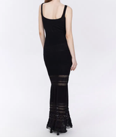 Robe maxi estivale pour femmes, sans manches, en tricot, imprimé léopard animal, col carré, dentelle, taille haute, bouton, tenue décontractée quotidienne