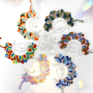Kit de <span class=keywords><strong>macramé</strong></span> DIY Boho Moon Crystal - Ensemble de cordes tissées à la main pour miroir de voiture, décoration murale avec guide en anglais - Product Image 1