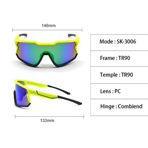 Sifier hommes 600 Base lentille Sport <span class=keywords><strong>lunettes</strong></span> de soleil UV sport <span class=keywords><strong>lunettes</strong></span> de soleil pour courir cyclisme pêche bleu et jaune TR90 cadre - Product Image 2