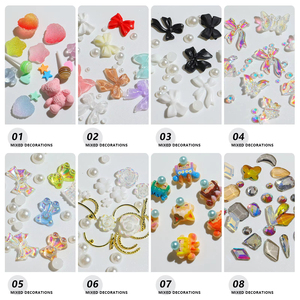 Décoration d'ongles en résine acrylique 3D en forme de nœud papillon et fleur de prunier Aurora, en boîte, 7 compartiments, pour manucure, ornement de salon, outil DIY, vente en gros - Product Image 2