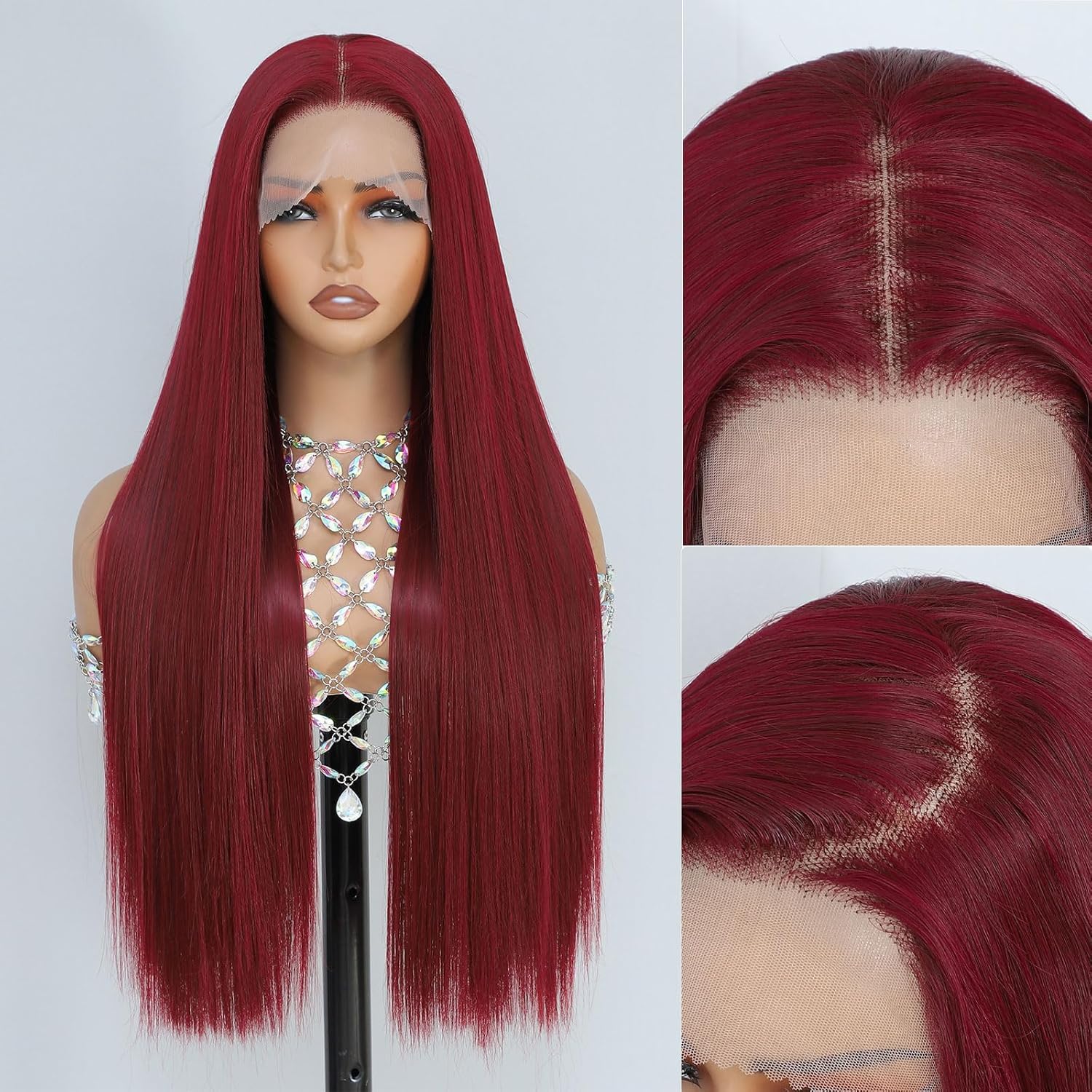 99j-cheveux raides-dentelle 13x6
