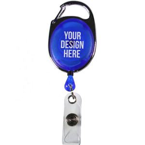Hot Sales Custom Pull Badge ID Department Brand Name School Office Keychain Badge Reel <b>Holder</b> for Hiking Work ID Card - Product Image 1