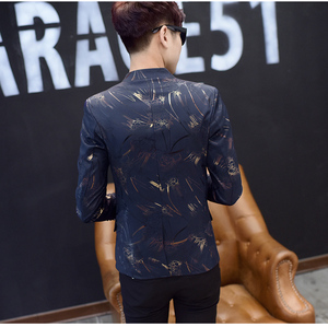 <span class=keywords><strong>M</strong></span>~ 3XL 中国风男士修身西装外套 男士设计师品牌大码时尚西装外套束腰外衣 男士休闲男西装外套歌手服装 - Product Image 3