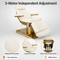 Fauteuil esthétique électrique de luxe avec commande au pied pour salon de soins professionnels et épilation