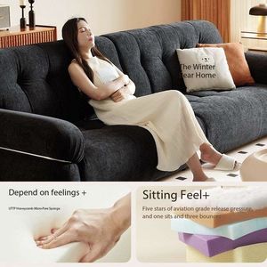 Sofá Moderno de 3 Plazas en Tela Chenille, Respaldo Acolchado, Esponja de Alta Resiliencia, Estructura de Madera de Alerce Importada, Estilo Minimalista <span class=keywords><strong>para</strong></span> Sala de Estar - Product Image 1