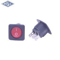 Interrupteur à bascule rond à 3 broches, rouge, éclairé, marche/arrêt, fabriqué par Switch Manufacturer