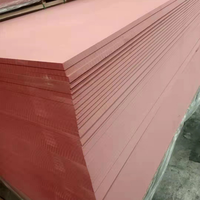 Panneau en mélamine ignifuge /FR HMR HDF/MDF rouge en bois 7x9FT E1 pour cabine