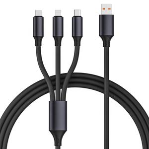 Silicona de alta calidad <span class=keywords><strong>3</strong></span> en 1 Cable de datos de carga rápida Cable tipo C Cable de transferencia de datos de carga rápida Cable DE DATOS Usb 1,<span class=keywords><strong>2</strong></span> M - Product Image 3