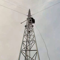 Tour de télécommunication en treillis triangulaire à 3 pieds en acier galvanisé de surface, 30m-120m, pour antenne de télécommunication, éolienne