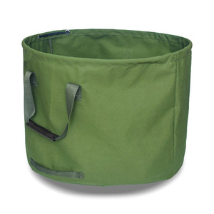 Sac à feuilles de jardin en toile imperméable vert 16 oz pour déchets de jardin et usage extérieur - Product Image 4