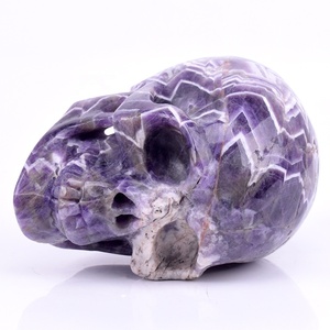 Tamaño mediano tallado a mano artesanía de cristal China amatista calavera talla - Product Image 6