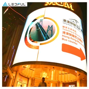 Customize Various Sizes Giant Screen Outdoor Advertising Curved Right Angle 3D LED Giant Display Screen