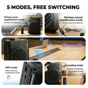 Amplificateur sans fil <span class=keywords><strong>K100</strong></span> avec microphone, haut-parleur, système de sonorisation portable pour l'enseignement en classe, les discours à l'église, lecture de musique sur carte TF - Product Image 5