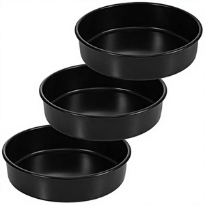 Food Grade New <b>Baking</b> pan round black carbon steel non-stick heavy duty stackable layer cake mold for kitchen pastry <b>baking</b> pan - Product Image 4